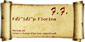 Fülöp Florina névjegykártya